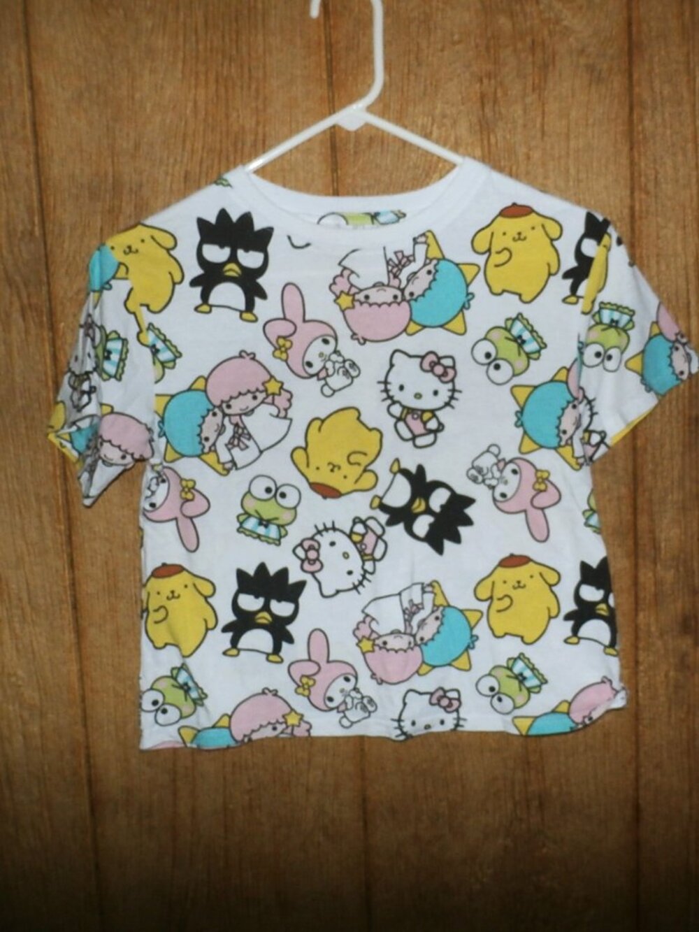Sanrio Hello Kitty and Friends Hybrid All Over Print Crop T-Shirt White  Size XS
